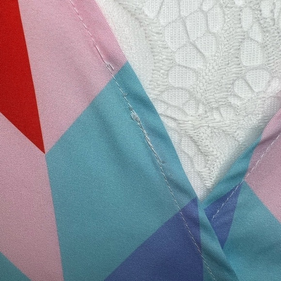 Charlie Charlie Charlotte Bright Geometric Chevron Print Wrap Dress - Size XL - Picture 7 of 11